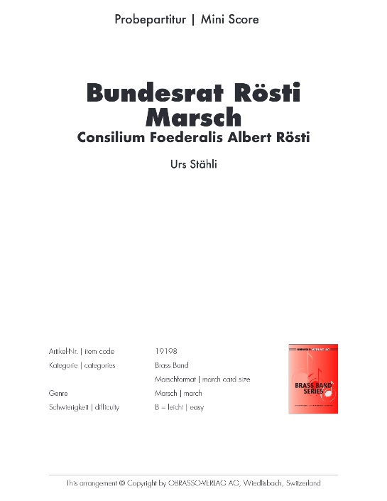 Bundesrat Rsti Marsch (Consilium Foederalis Albert Rsti) - click here