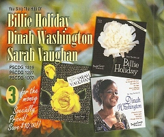 Hits of Billie Holiday, Dinah Washington, Sarah Vaughn - click here