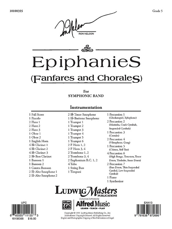 Epiphanies (Fanfares and Chorales) - click here
