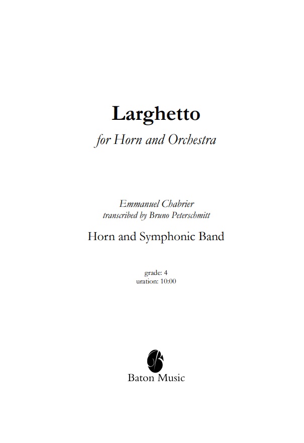 Larghetto (for Horn and Orchestra) - click here