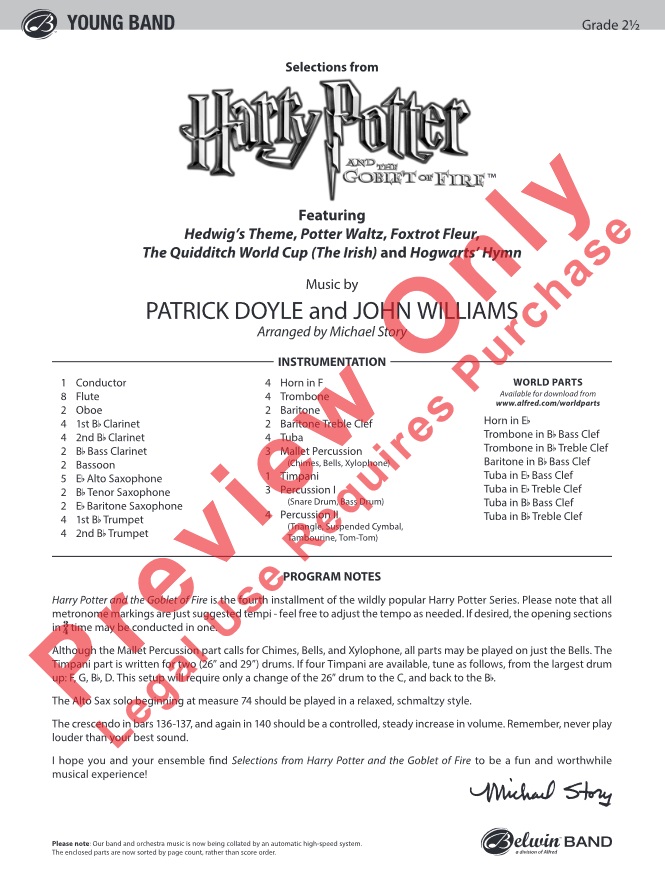 Selections from 'Harry Potter and the Goblet of Fire' - click here