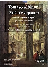 Sinfonias 'a quattro'without Opus number. Vol. 2: Sinfonia in A major, Si 3. - click here