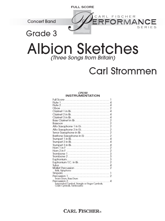 Albion Sketches (Three Songs from Britain) - click here