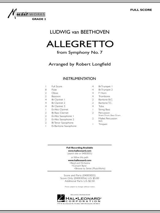 Allegretto (from Symphony #7) - click here