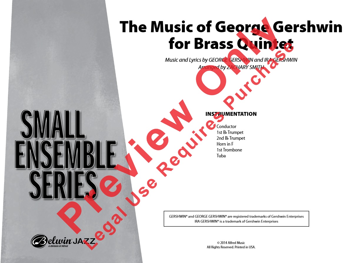 Music of George Gershwin for Brass Quintet, The - click here