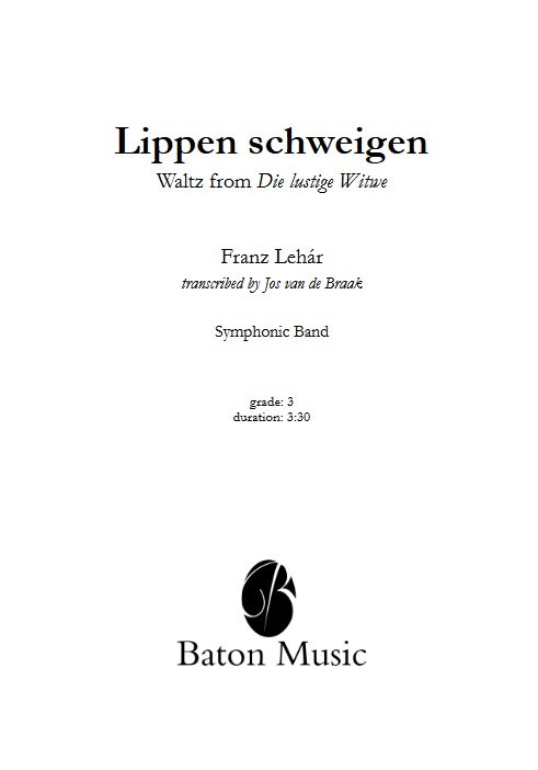 Lippen schweigen (from the Operetta 'Die Lustige Witwe') - click here
