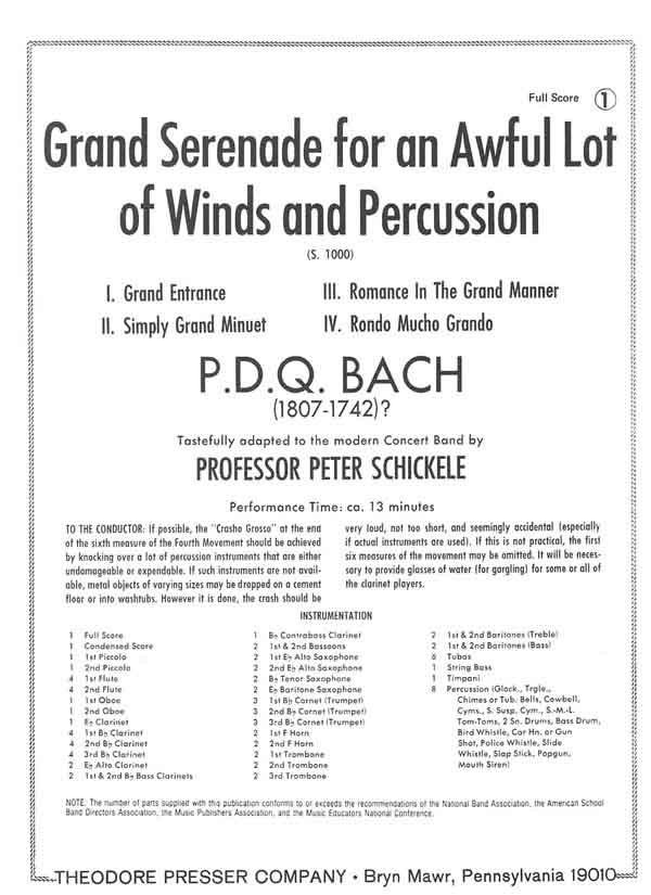 Grand Serenade for An Awful Lot Of Winds and Percussion - click here