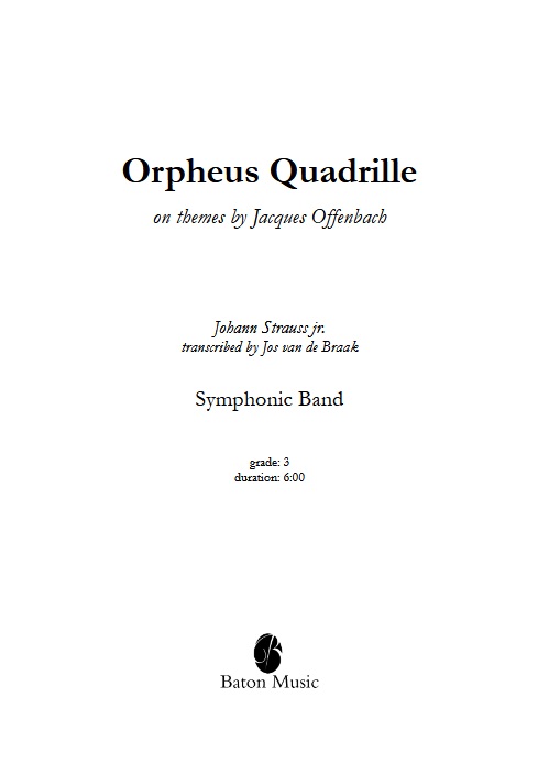 Orpheus Quadrille on themes by Jacques Offenbach - click here