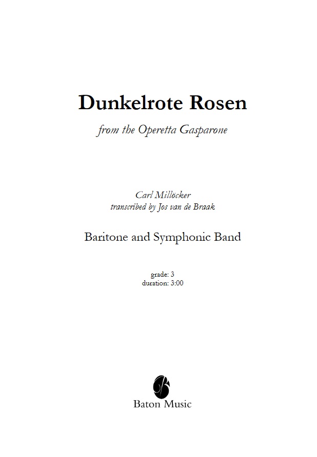 Dunkelrote Rosen (from the Operetta Gasparone) - click here