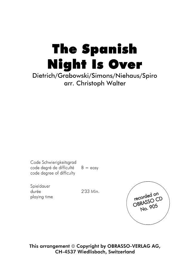 Spanish Night Is Over, The - click here