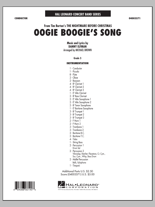 Oogie Boogie's Song (from 'The Nightmare Before Christmas') - click here