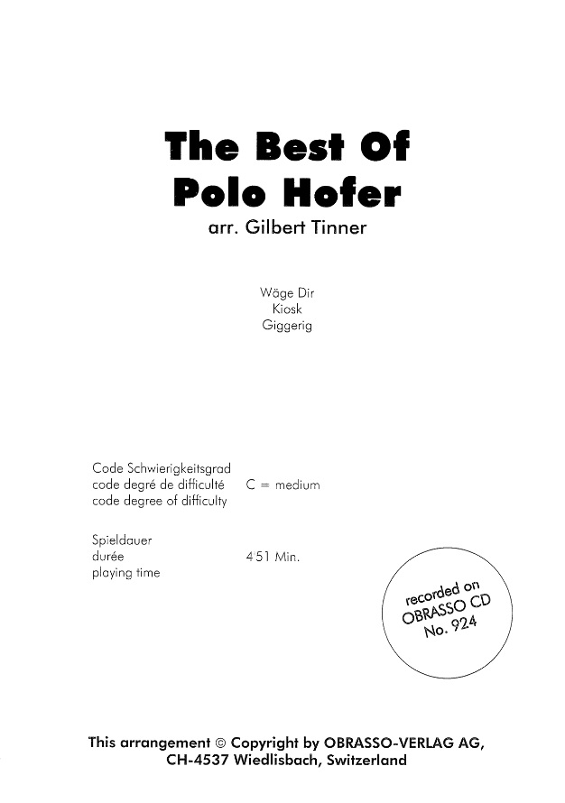 Best of  Polo Hofer, The - click here
