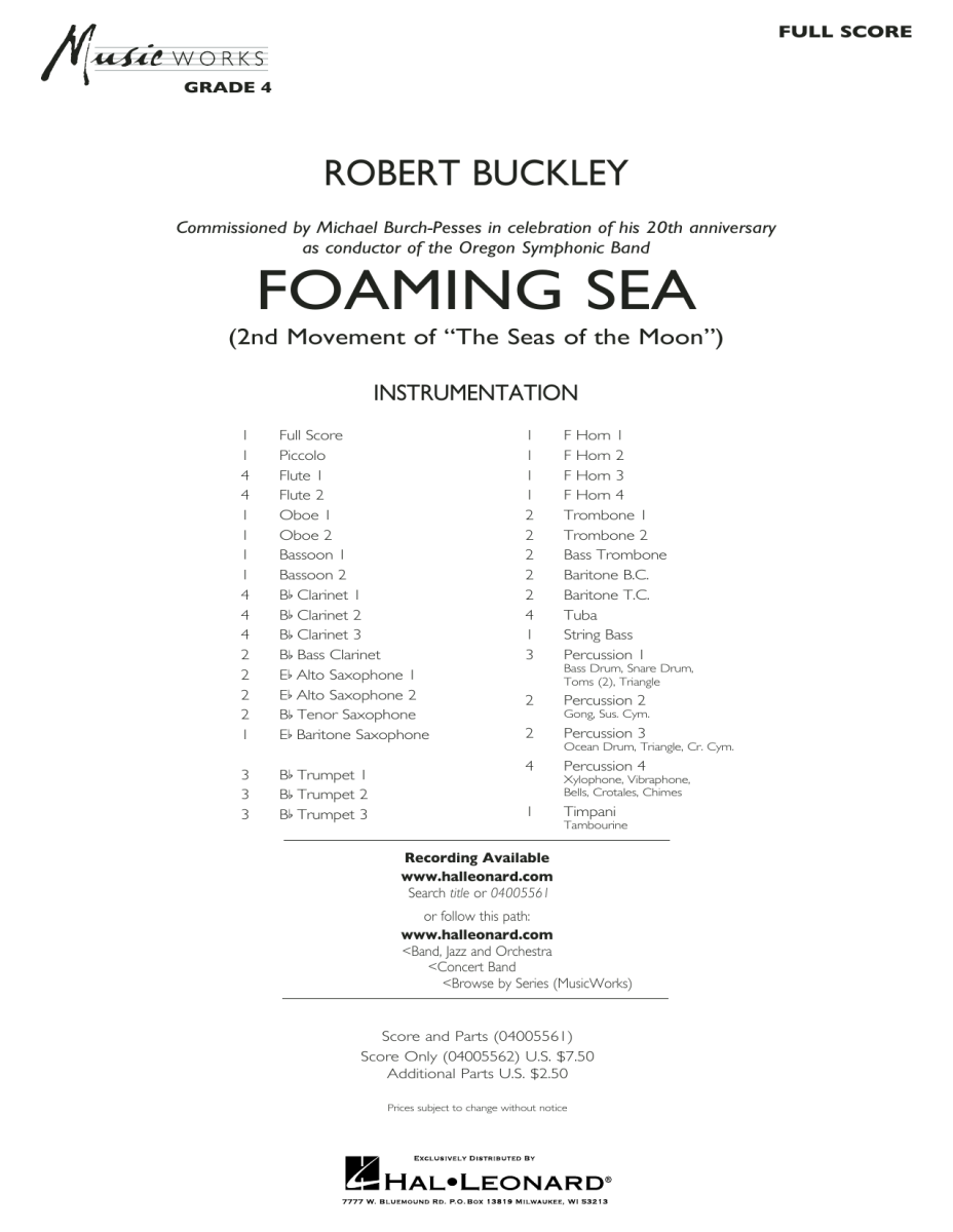 Foaming Sea (2nd Movement of 'The Seas of the Moon') - click here