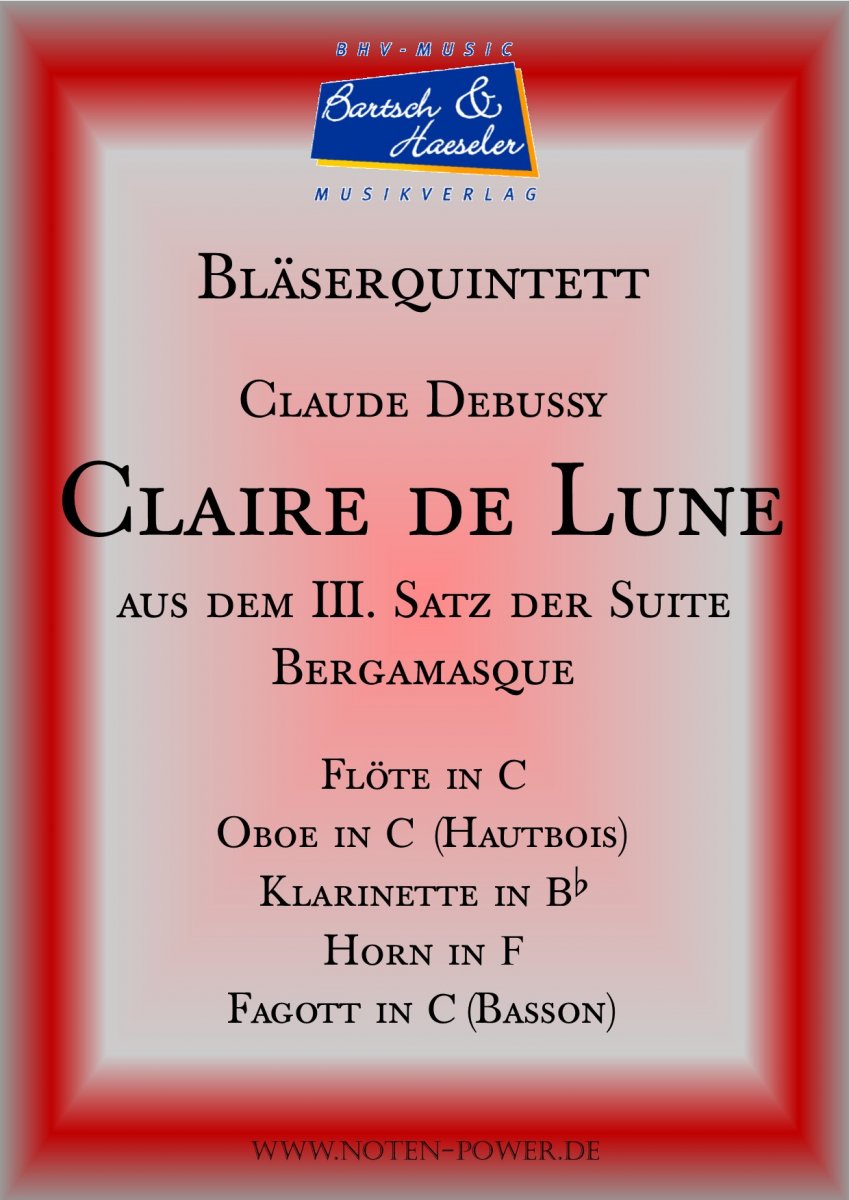 Claire de Lune aus dem III. Satz der Suite Bergamasque - click here