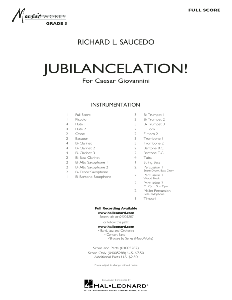 Jubilancelation! (for Caesar Giovannini) - click here