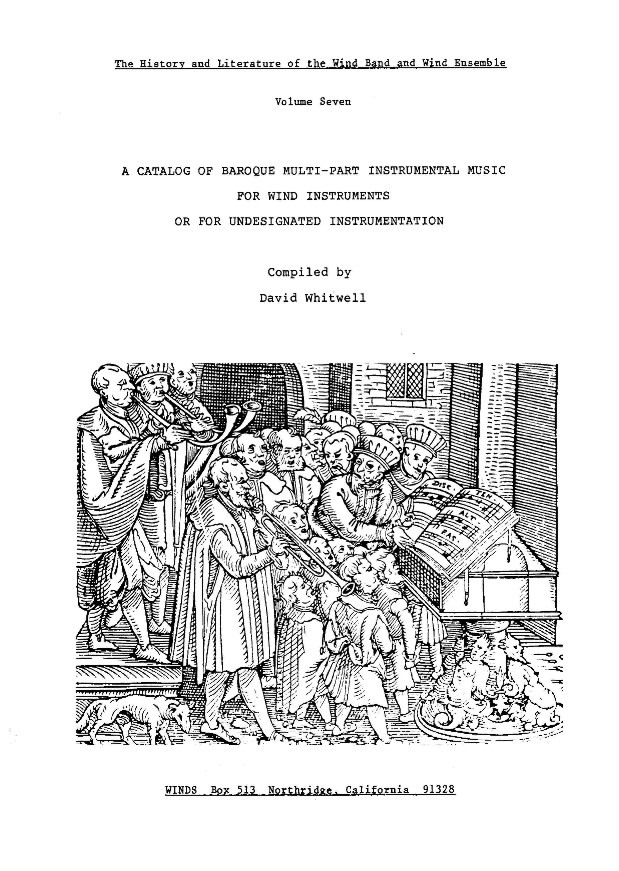 Catalog of Baroque Multi-Part Instrumental Music for Wind Instruments, A - click here Catalog of Baroque Multi-Part Instrumental Music for Wind Instruments, A - click here