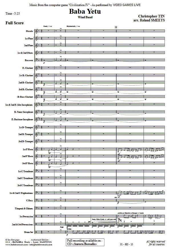 Baba Yetu - Sample sheet music