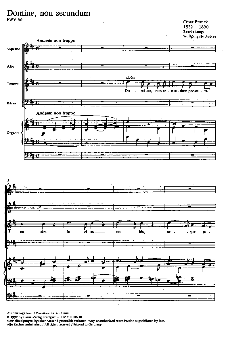 Domine non secundum - Sample sheet music