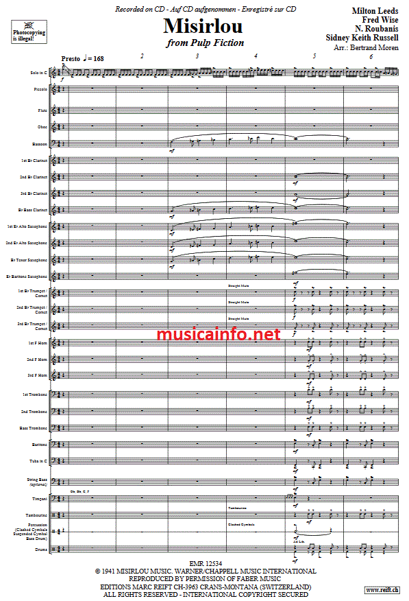 Misirlou (from 'Pulp Fiction') - Sample sheet music