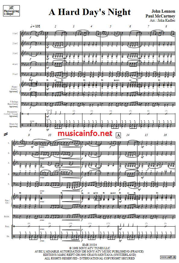 A Hard Day's Night - Sample sheet music