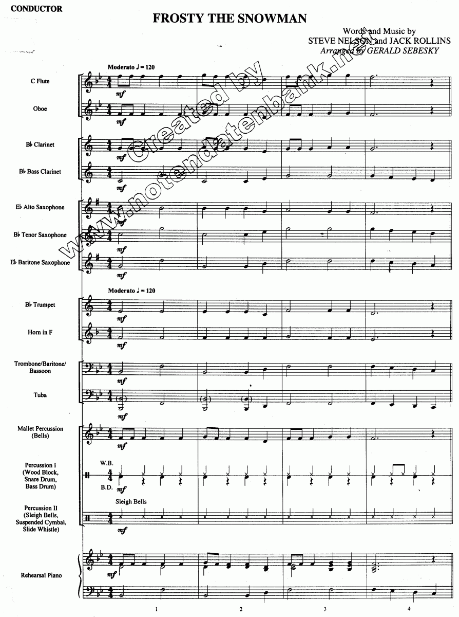 frosty the snowman sheet music for trumpet