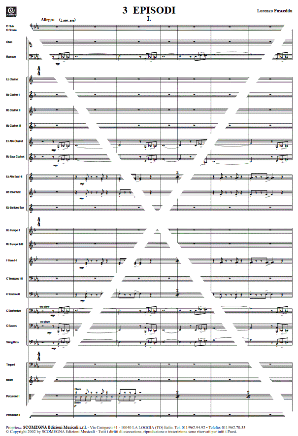 3 Episodi (Three) - Sample sheet music