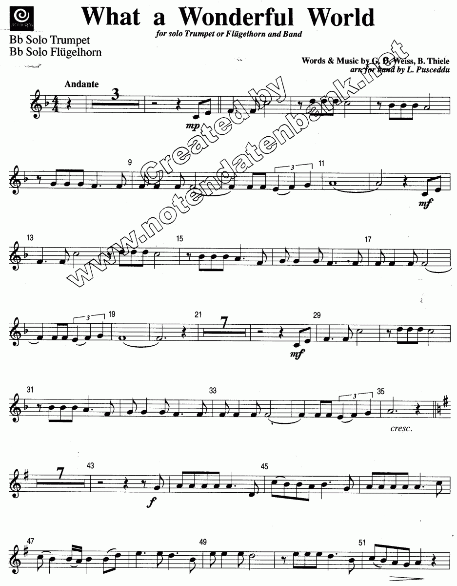 What A Wonderful World - Sample sheet music