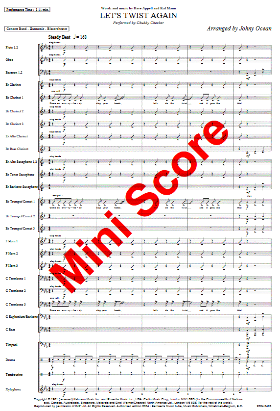 Let's Twist Again - Sample sheet music
