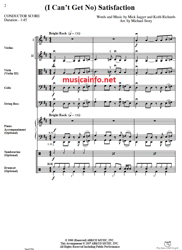 (I Can't Get No) Satisfaction - Sample sheet music
