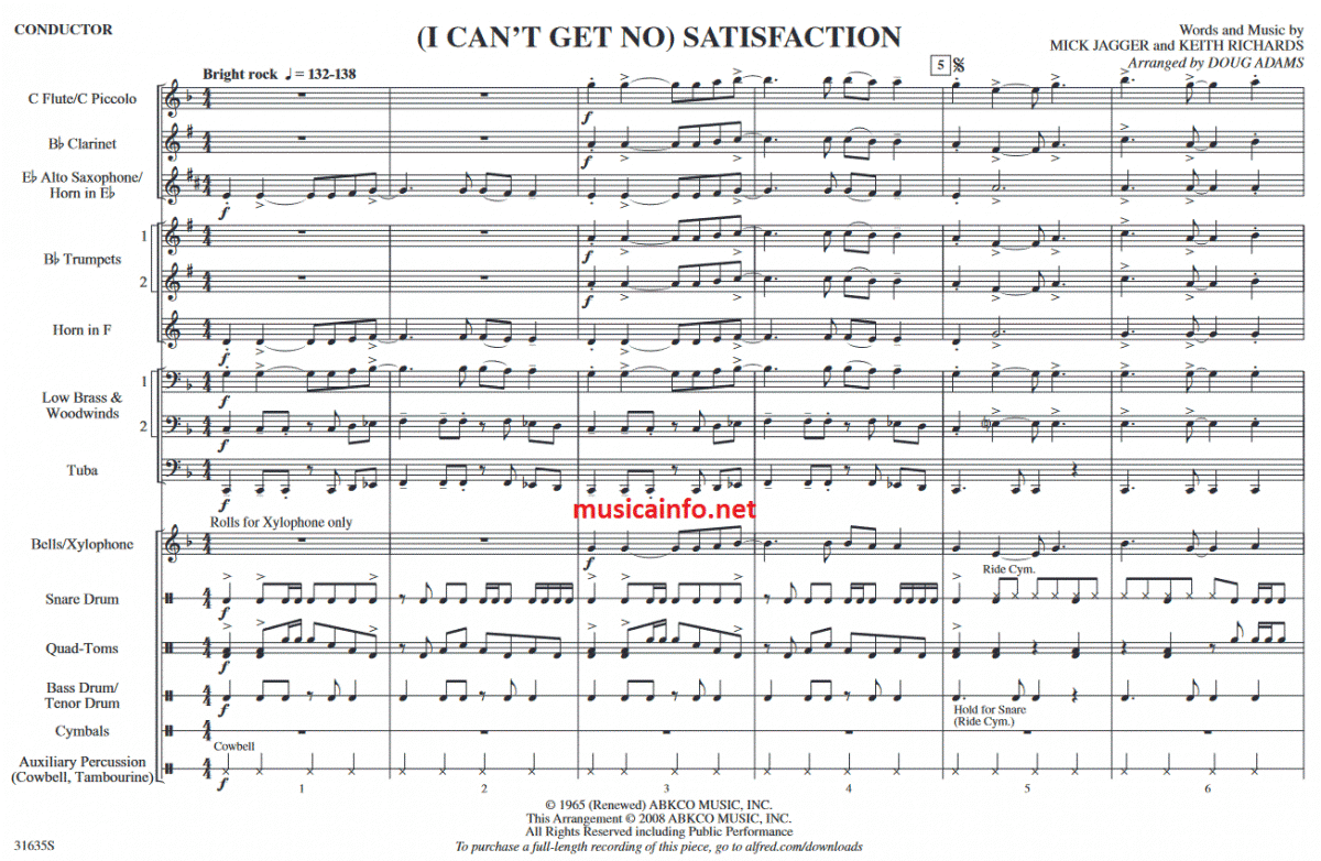 I Can't Get No Satisfaction - Sample sheet music