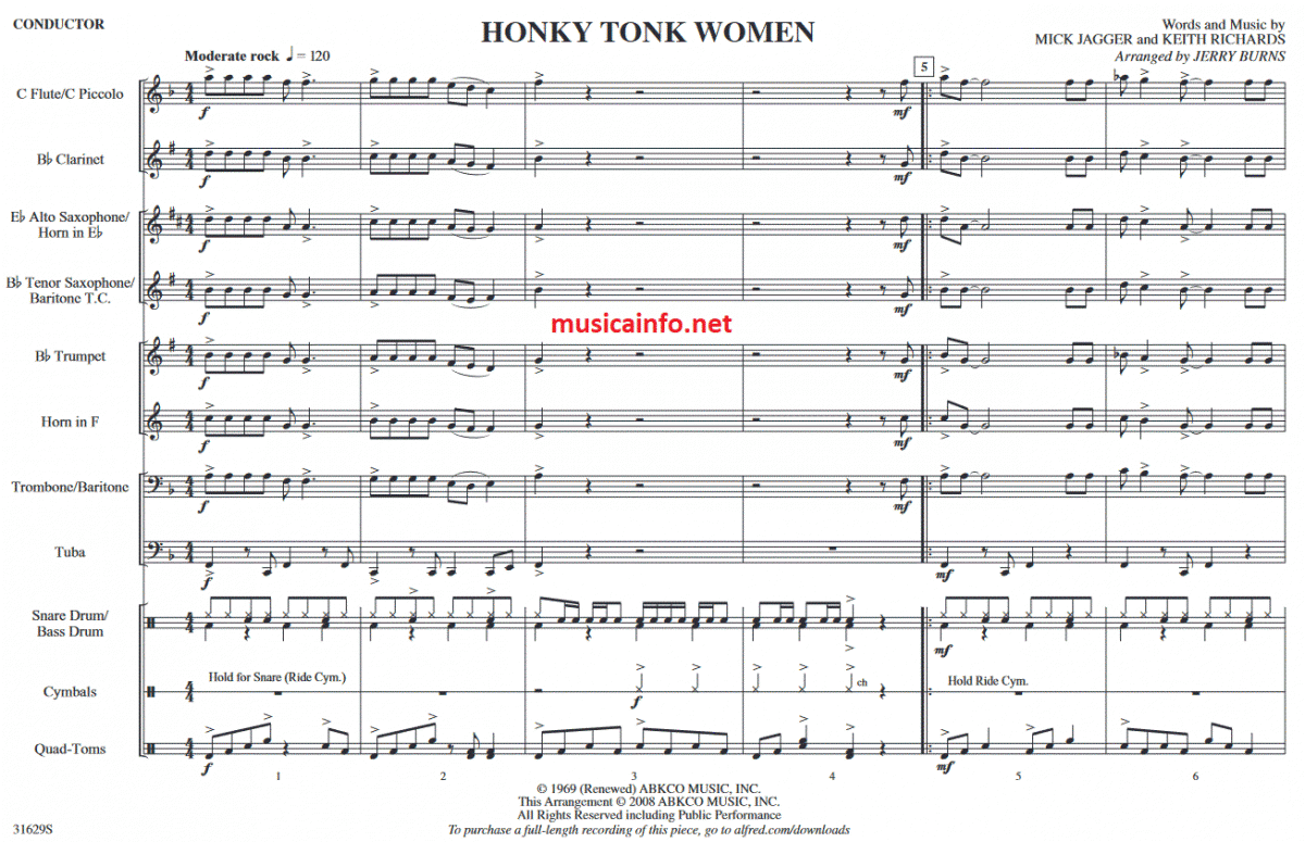 Honky Tonk Women - Sample sheet music