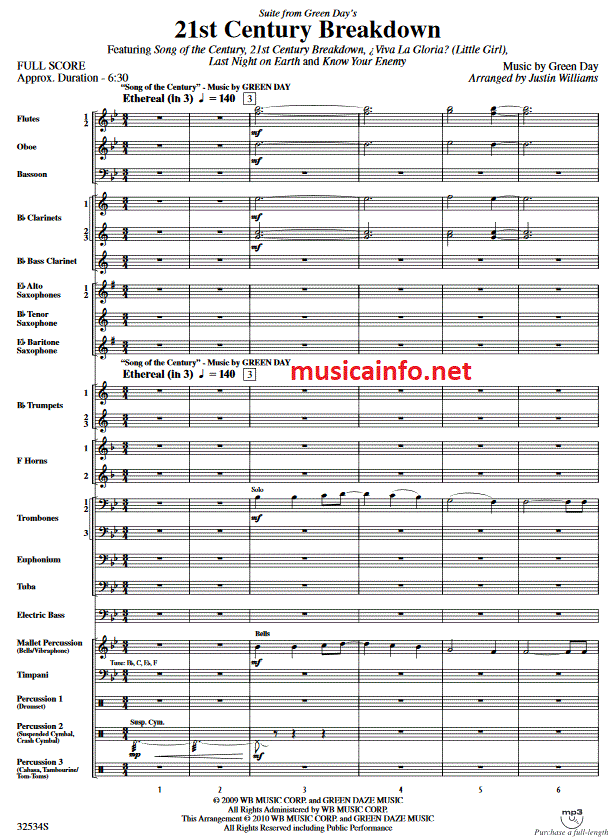 21st Century Breakdown, Suite from Green Day's - Sample sheet music