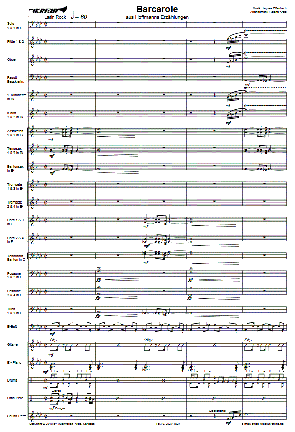 Barcarole (aus 'Hoffmann's Erzählungen') - Sample sheet music