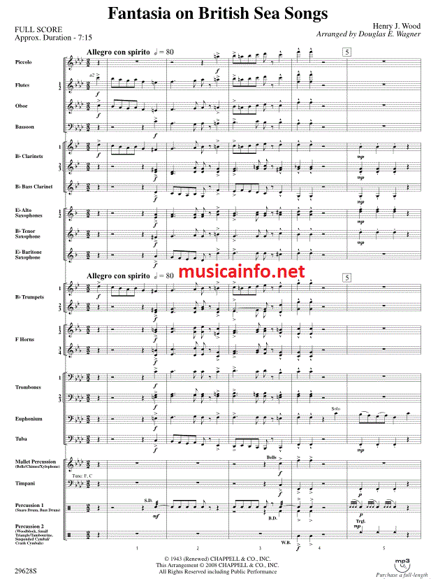 Fantasia on British Sea Songs - Sample sheet music
