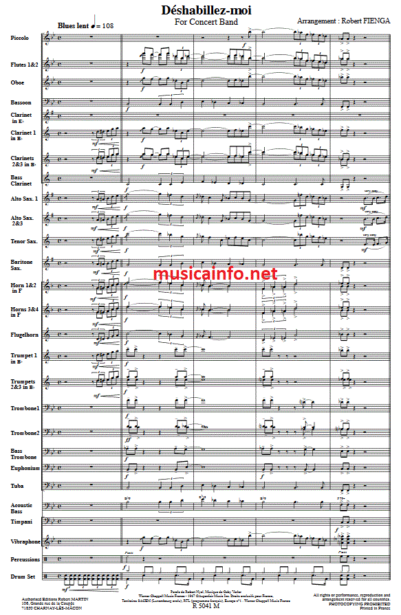 Déshabillez-moi - Sample sheet music