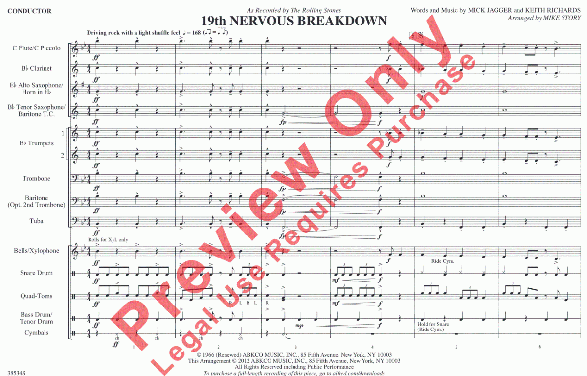 19th Nervous Breakdown - Sample sheet music