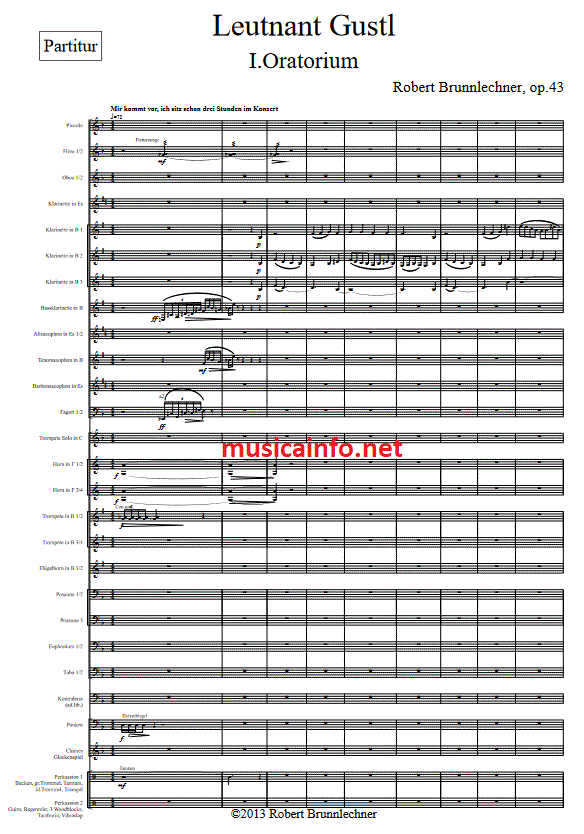 Leutnant Gustl - Sample sheet music
