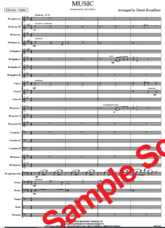 Music - Sample sheet music