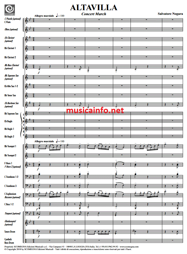Altavilla - Sample sheet music