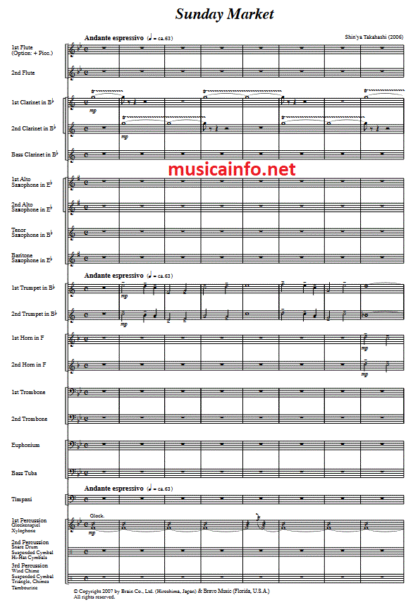 Sunday Market - Sample sheet music