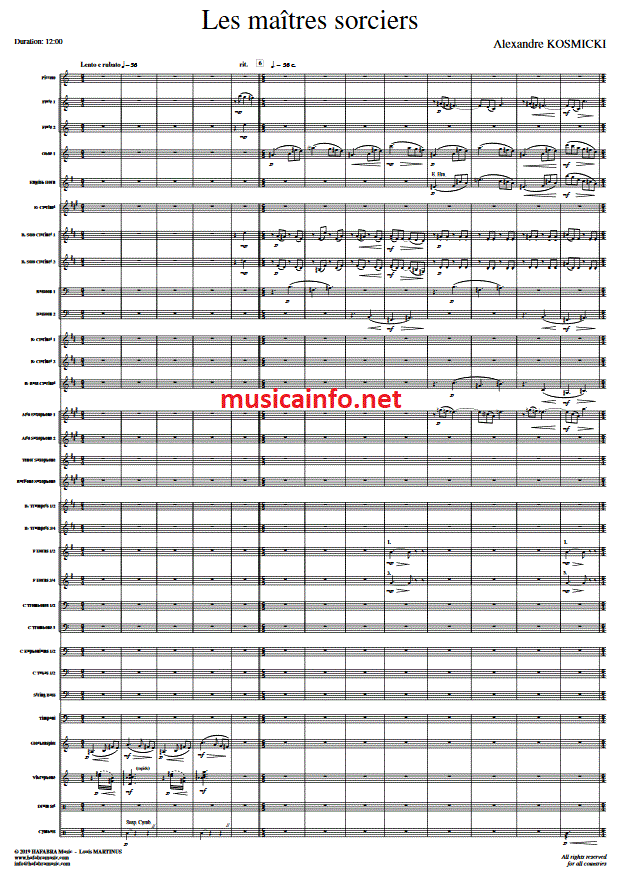 Les maitres sorciers - Sample sheet music