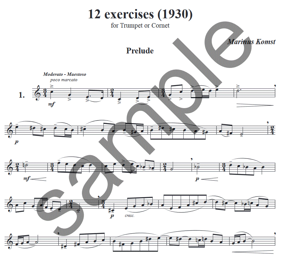 12 etudes for trumpet or cornet - Sample sheet music