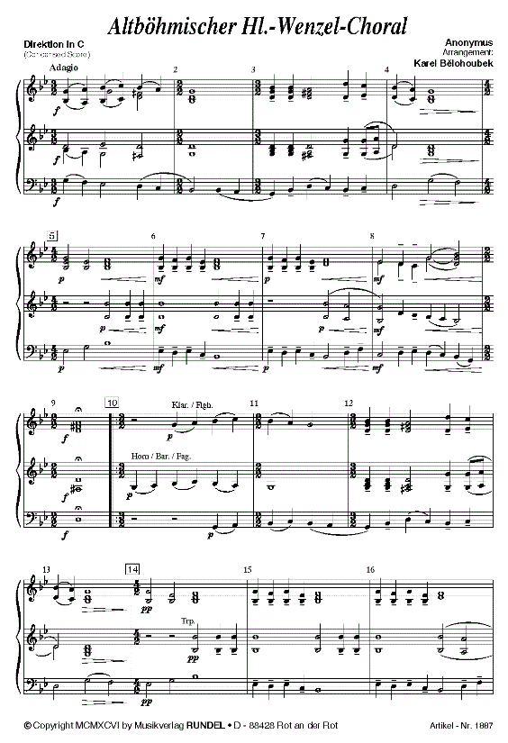 Altböhmischer Hl.-Wenzel-Choral - Sample sheet music
