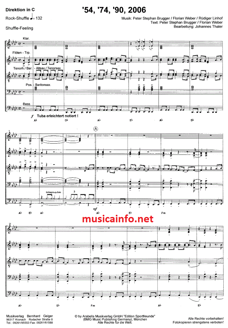 '54, '74, '90, 2006 - Sample sheet music