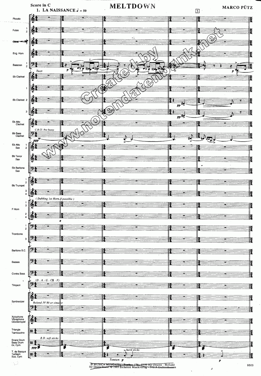 Meltdown - Sample sheet music